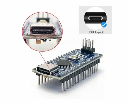 Arduino Nano V3.0 – ATmega328P + CH340 – USB-C 5V 16MHz